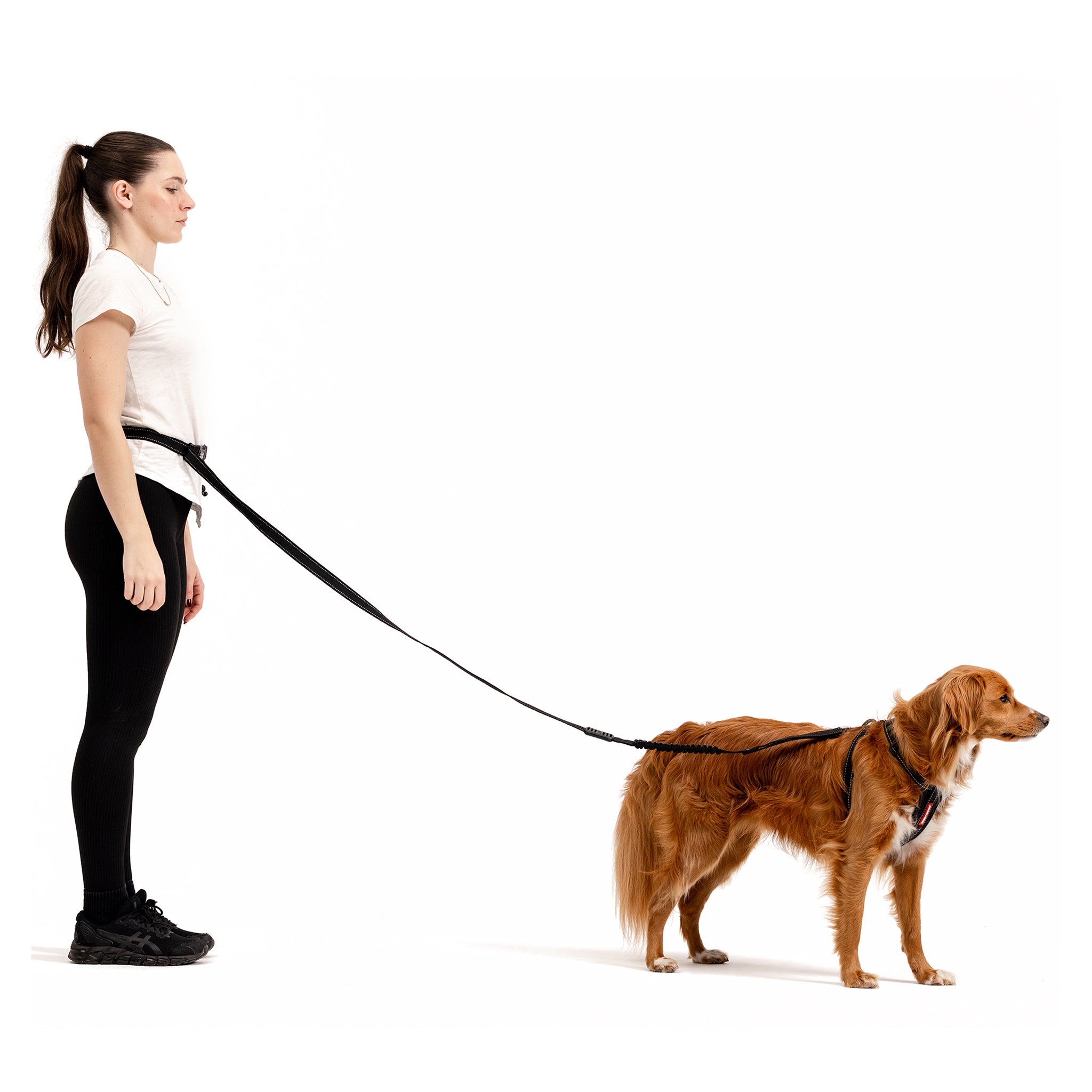 Woman with Road Runner Leash