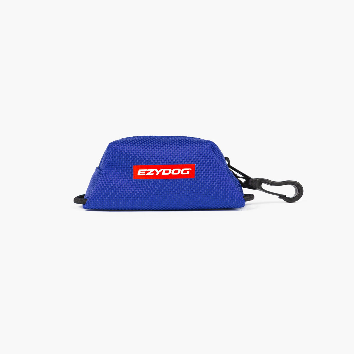 Blue Essential Poop Bag Holder with EzyDog logo on a white background