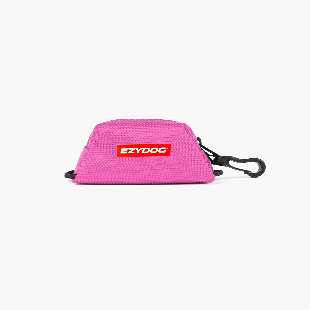 Pink Essential Poop Bag Holder with EzyDog logo on a white background