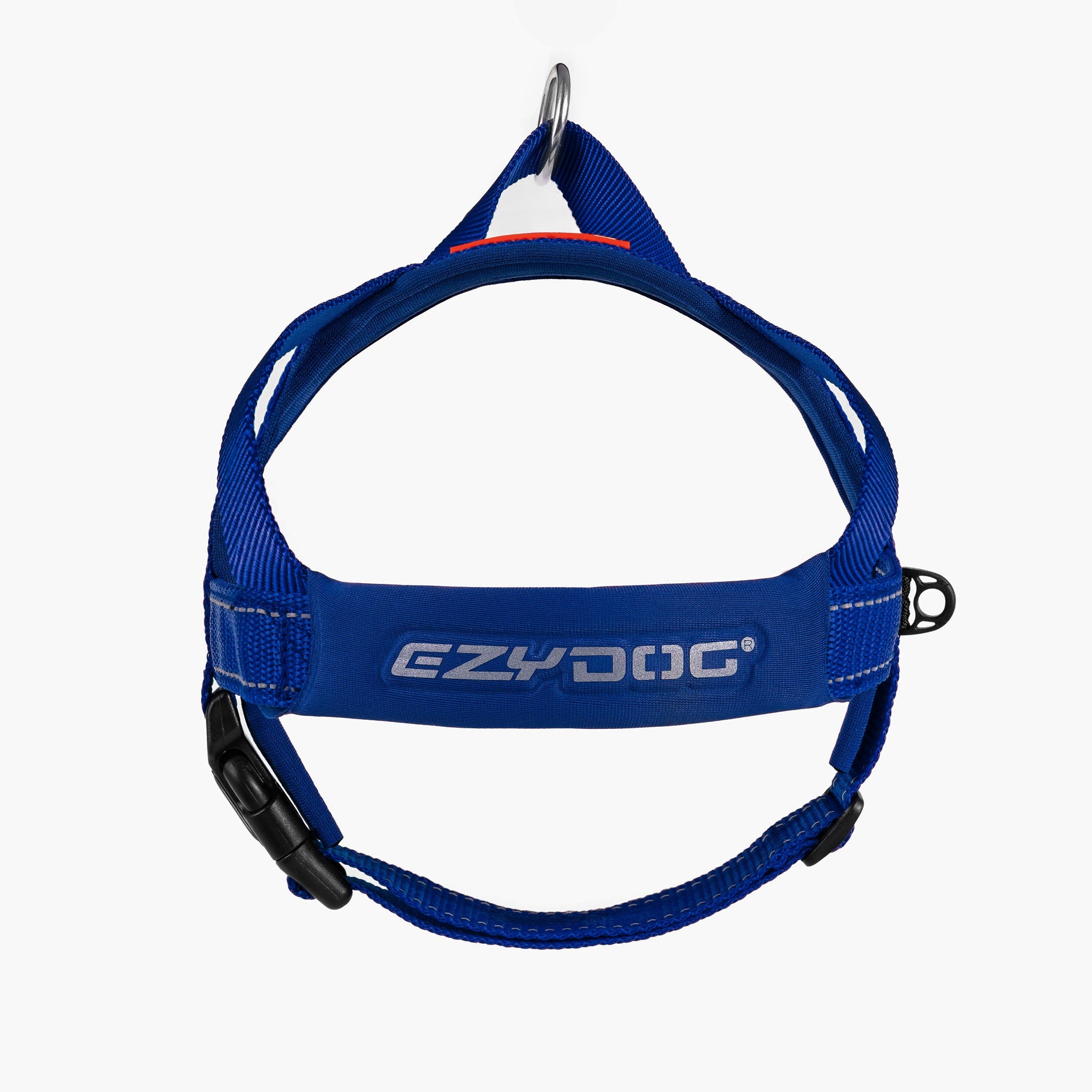 Front view of EzyDog Quick Fit Dog Harness in blue – Easy Fit and Adjustable Harness for Dogs in NZ