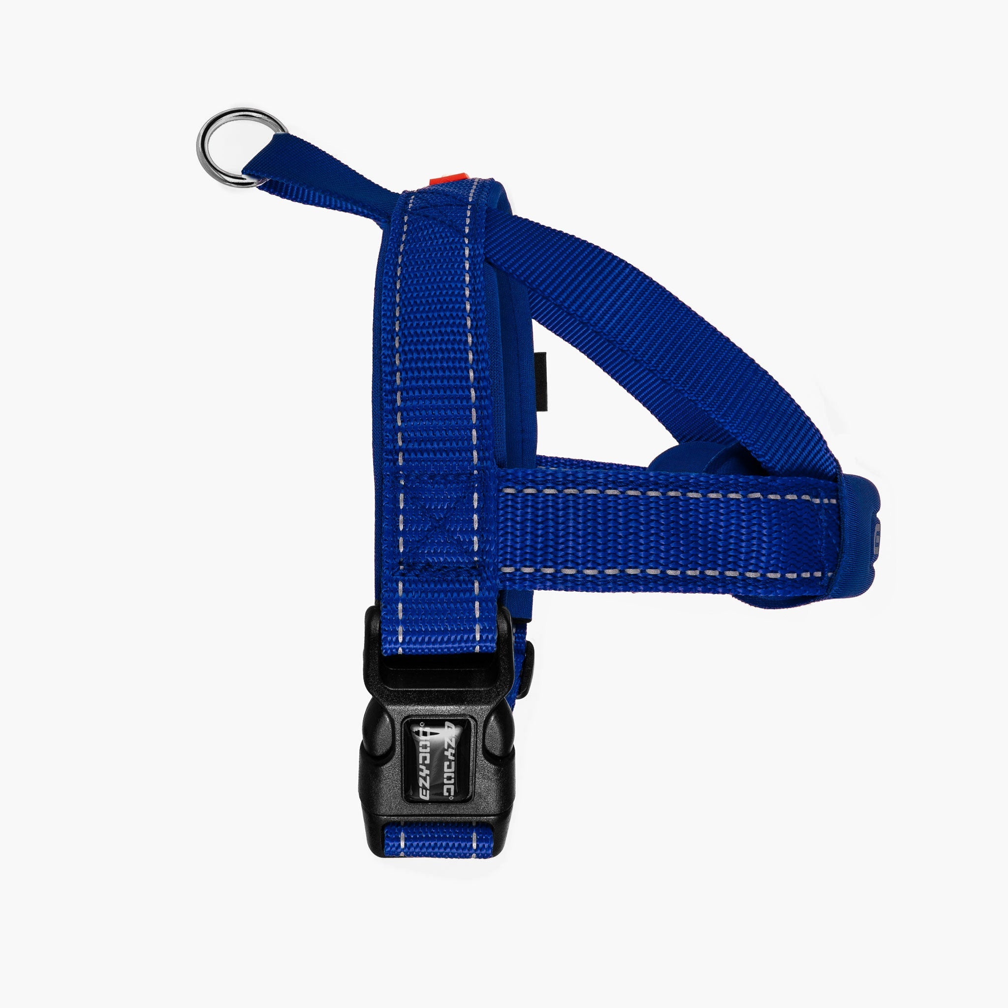RHS view of EzyDog Quick Fit Dog Harness in blue – Easy Fit and Adjustable Harness for Dogs in NZ