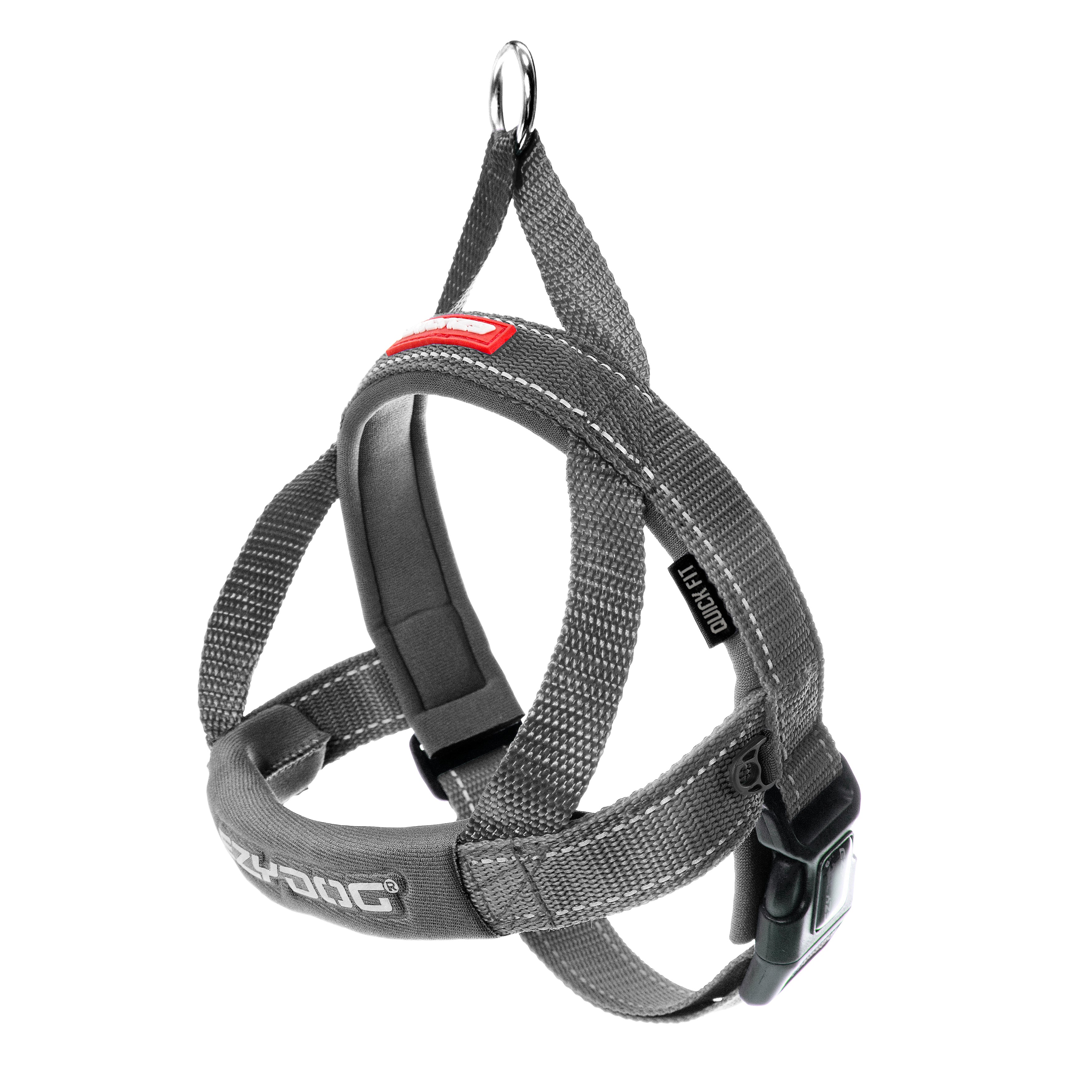 Side view of EzyDog Quick Fit Dog Harness in Charcoal Grey – Easy Fit and Adjustable Harness for Dogs in NZ