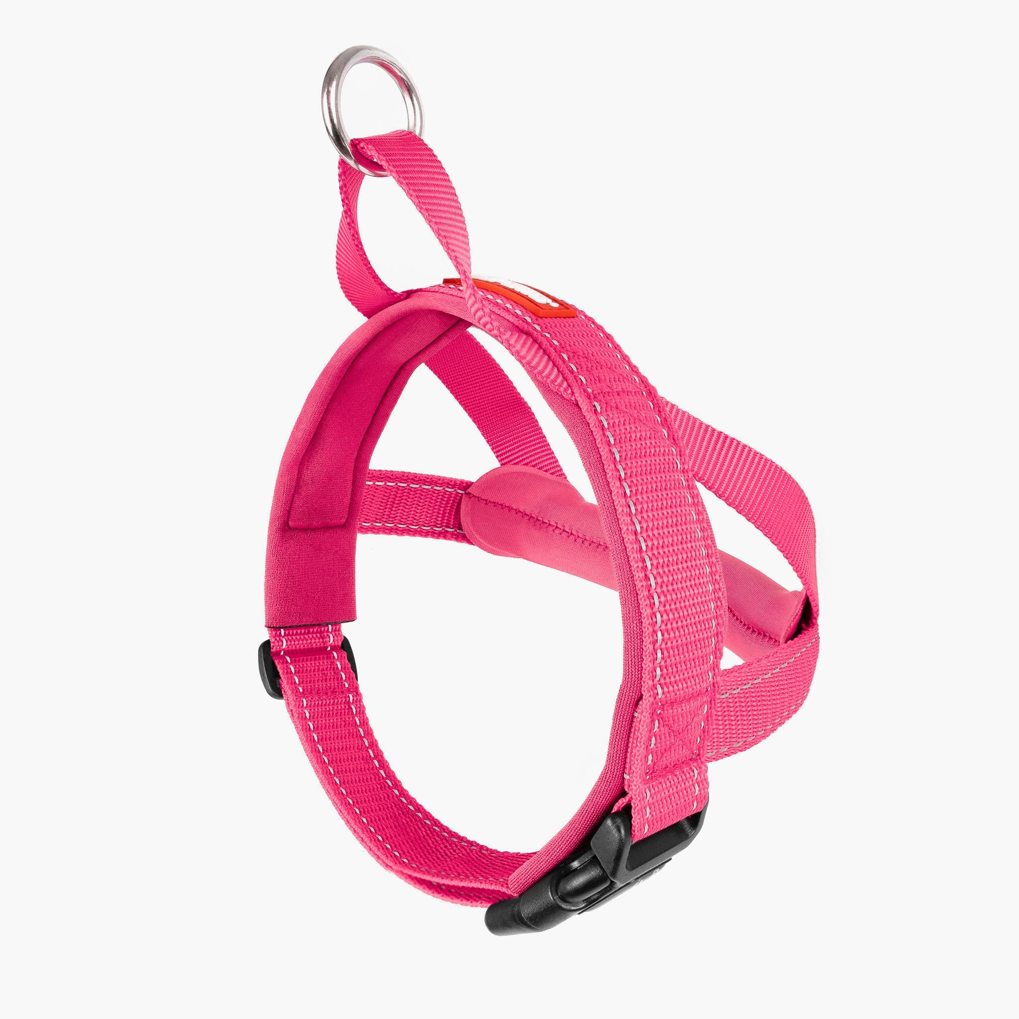 Back view of pink colored EzyDog Quick Fit Dog Harness – Easy Fit and Adjustable Harness for Dogs in NZ