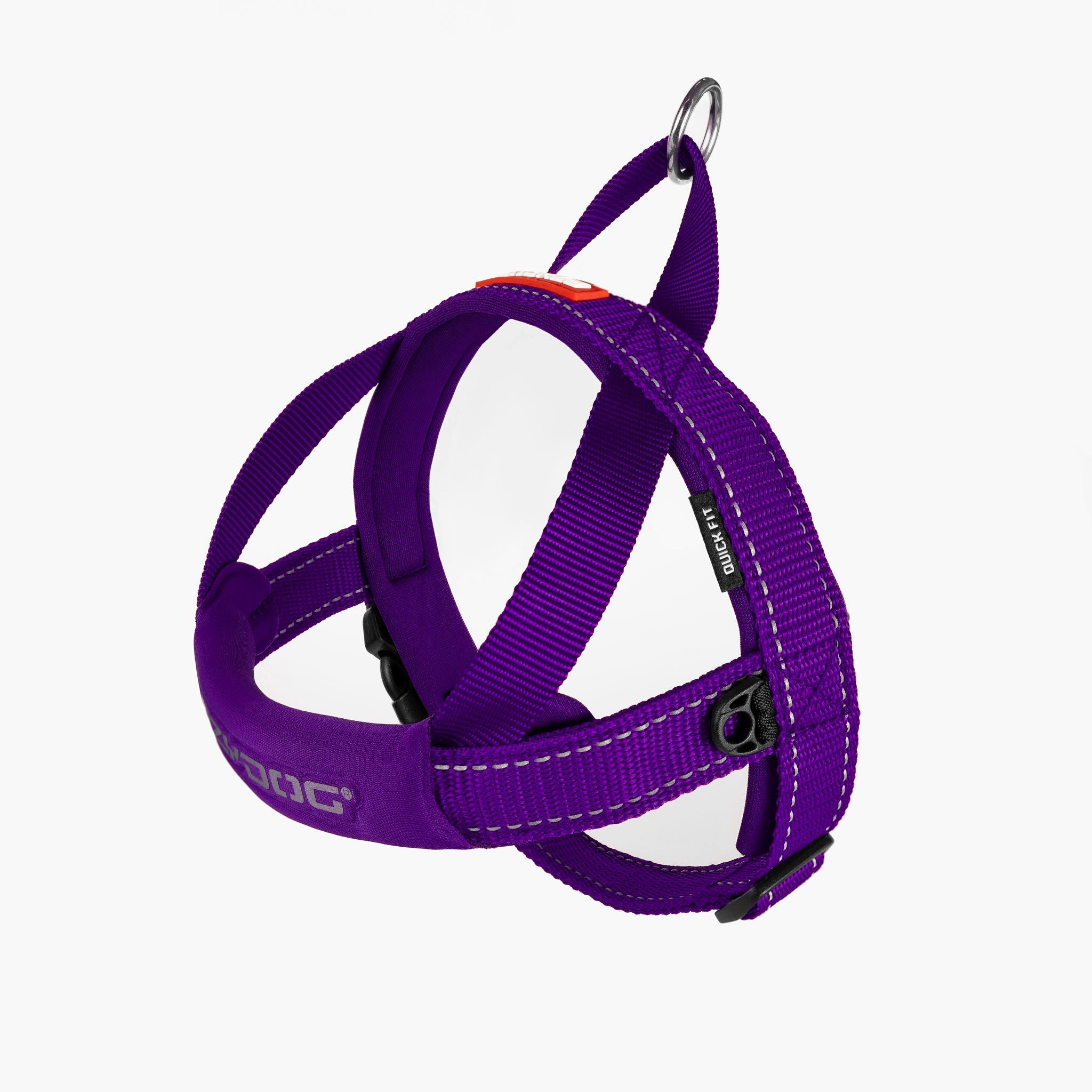 Front view of purple colored EzyDog Quick Fit Dog Harness – Easy Fit and Adjustable Harness for Dogs in NZ