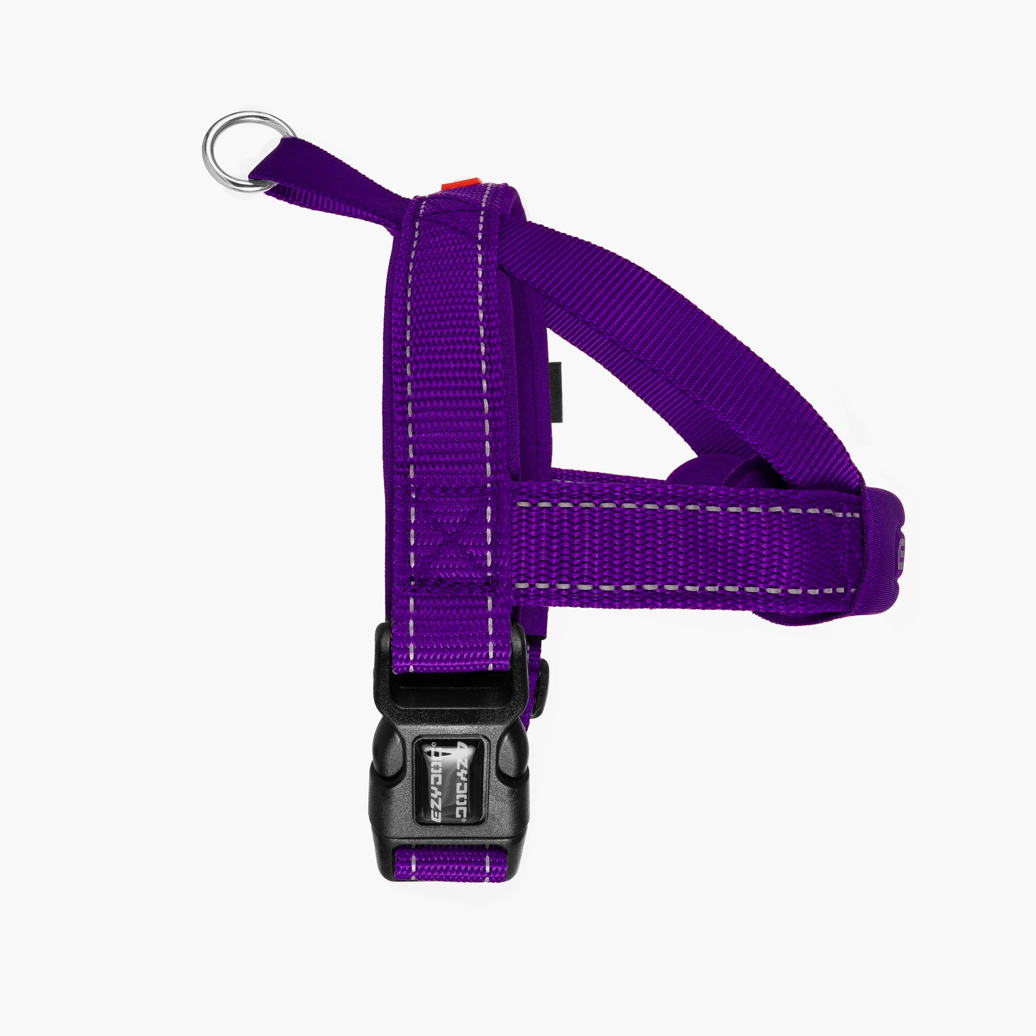 RHS view of purple colored EzyDog Quick Fit Dog Harness – Easy Fit and Adjustable Harness for Dogs in NZ