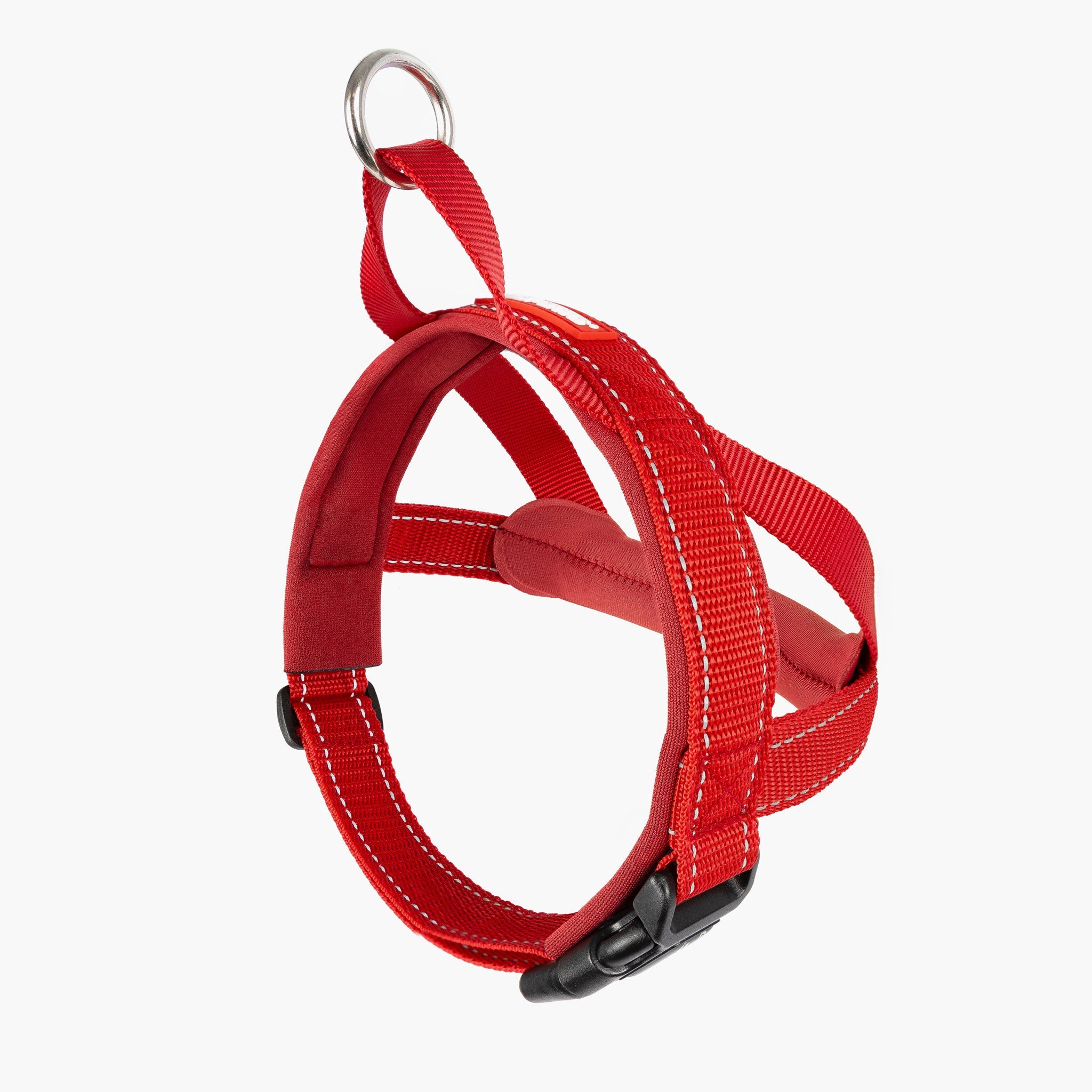 Back view of red colored EzyDog Quick Fit Dog Harness – Easy Fit and Adjustable Harness for Dogs in NZ