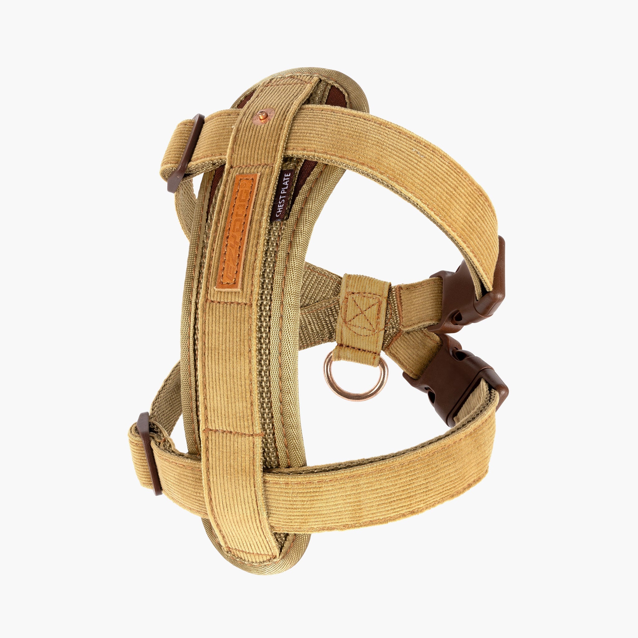 EzyDog Chest Plate Harness in corduroy for comfort and secure control.