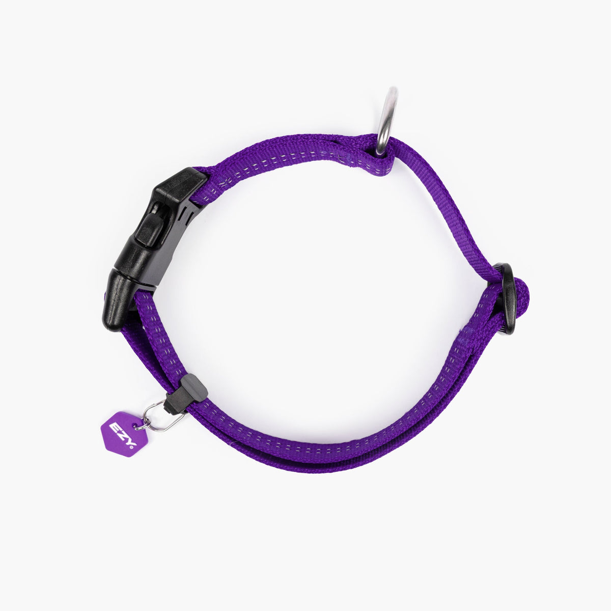 Purple dog collar on a white background